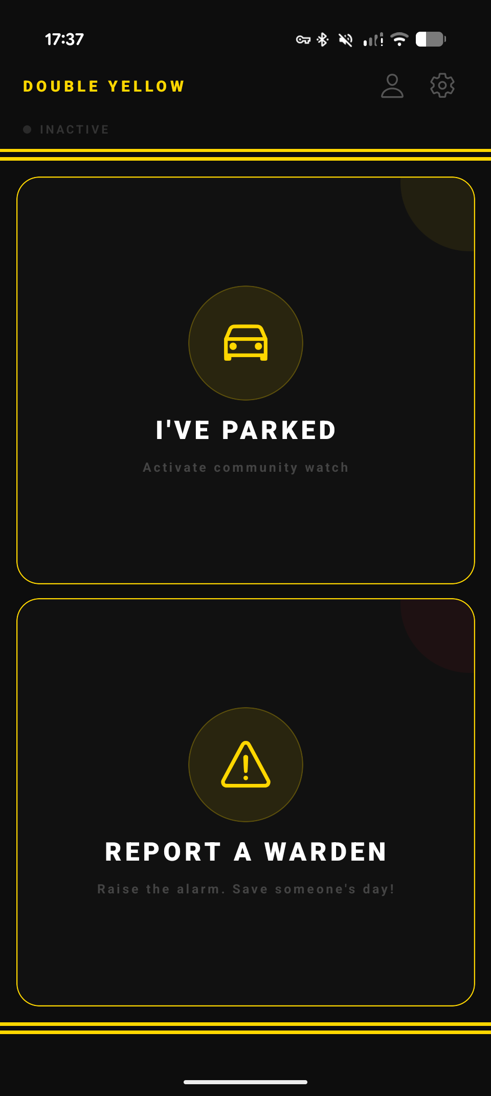 Double Yellow home screen